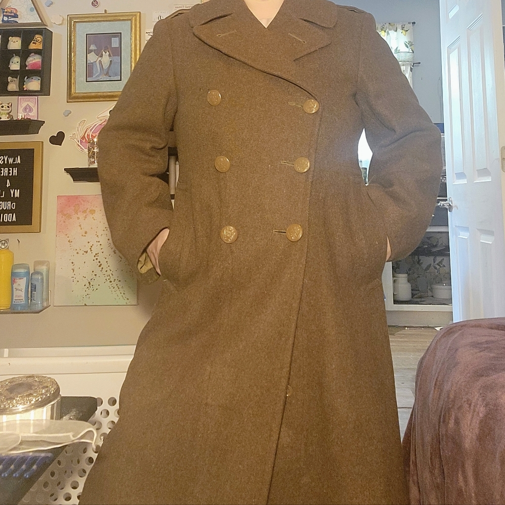 Army Green Authentic Vintage Antique Coat Jacket